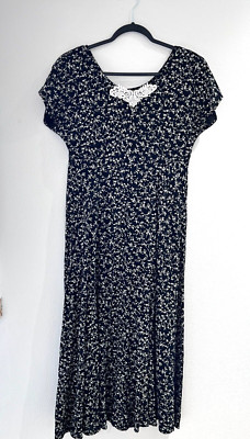 VTG All That Jazz 90's Floral Maxi Dress W/ Shoulder Pads Women's Size 7/8 USA