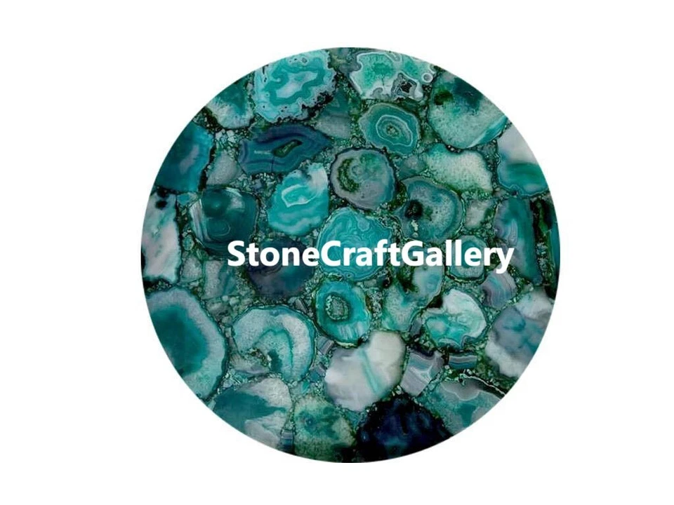 18" Agate Table Top / Agate Coffee Side Table Top Handmade Decor - Image 2 of 4