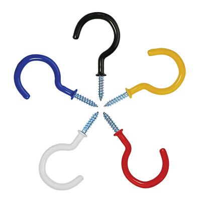 Cup Hooks Vinyl Coated Screw-in Ceiling Hooks 2.9 Inches Screw Hooks 30 Pack