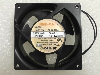NMB 12038 4715MS-20W-B50 200V 50/60Hz 15/14W 2-Wire Cooling Fan