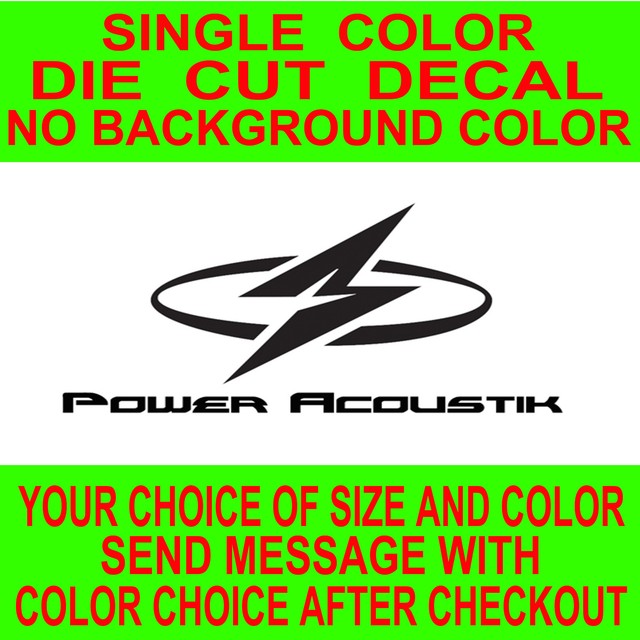 Power Acoustik Car Stereo Vinyl Decal Bass speaker amp car window sticker eBay
