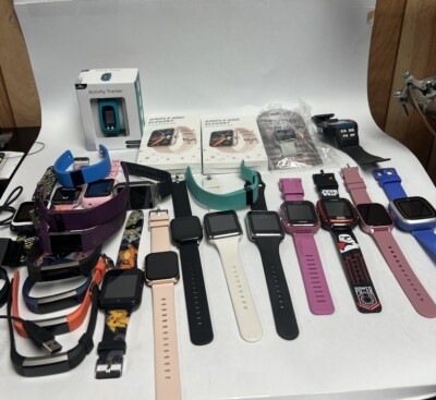 LOT OF 27 Smart Watch Fitness Activity Trackers New And Used (UNTESTED) Read