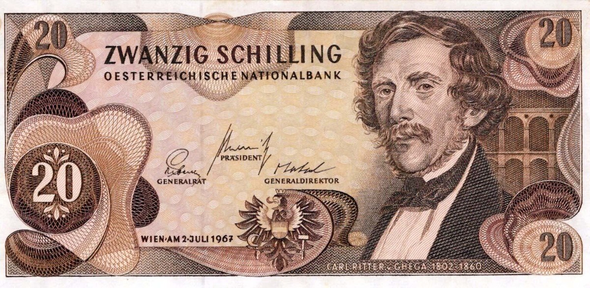20 Schilling 1967 AUSTRIA Paper Money Banknote #PJ500.U | eBay