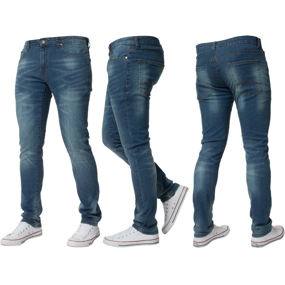 Jeans Homme Kruze Slim Fit Extensible - Skinny, Confortable, Toutes Tailles UK Disponibles
