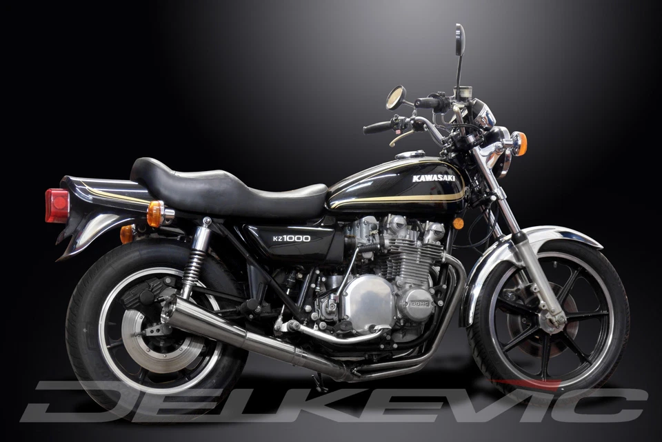 Silenciador megáfono clásico de acero inoxidable 4-1 escape completo Kawasaki KZ1000LTD 1977-82 Foto 4 de 4