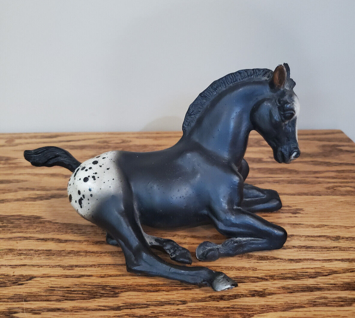 Vintage Breyer Horse Lying Down Foal matte black blanket appaloosa eBay