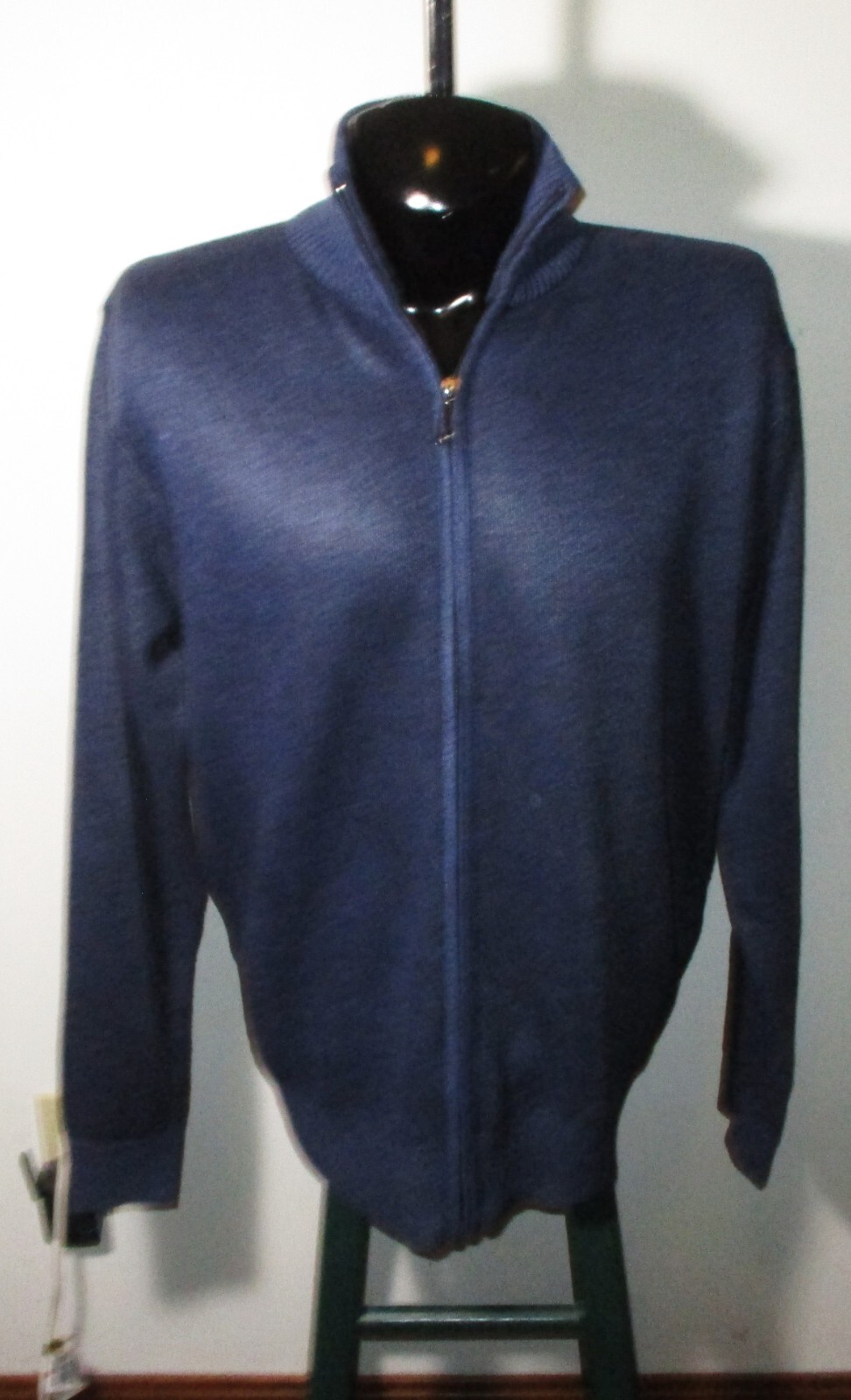 Men's TRUE ROCK Blue Full Zip Long Sleeve Sweater Size XXL