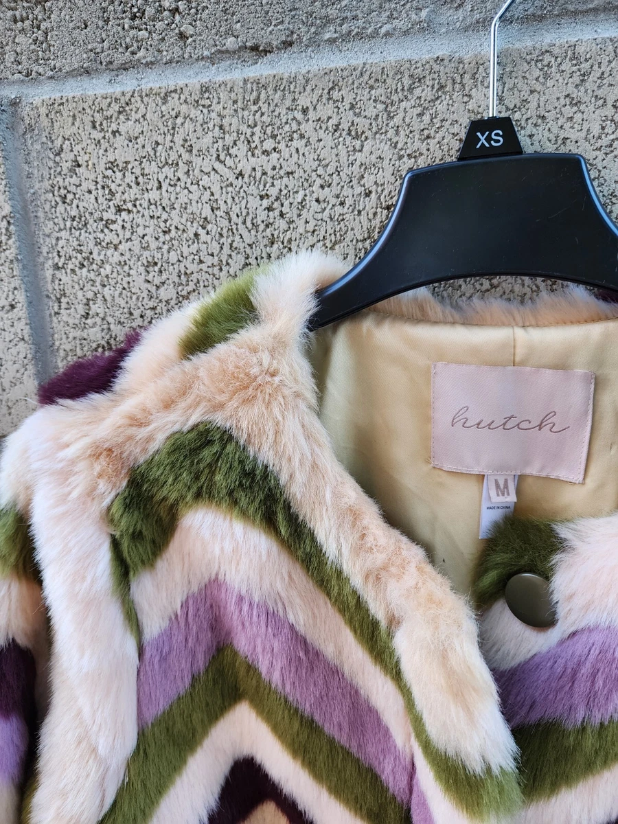 Anthropologie chevron faux on sale fur coat