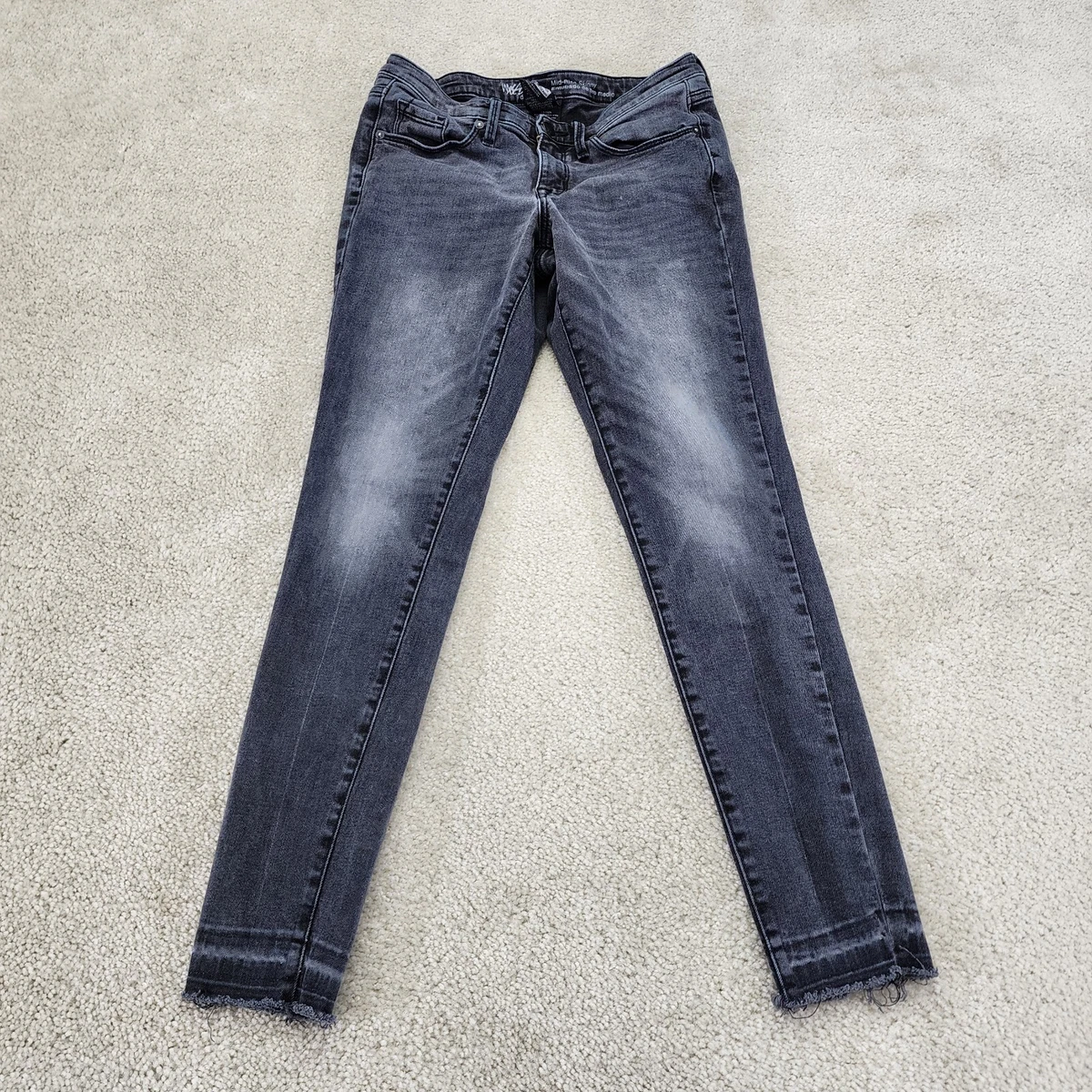 Mossimo Supply Co Jeans Womens 4 Black Denim Mid Rise Skinny Dark