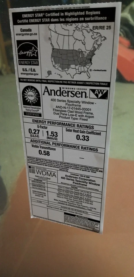 Andersen 400 Series Trapezoid Roof Pitch Windows 3 Window Set Sandtone 144"x72" - Image 2 of 4
