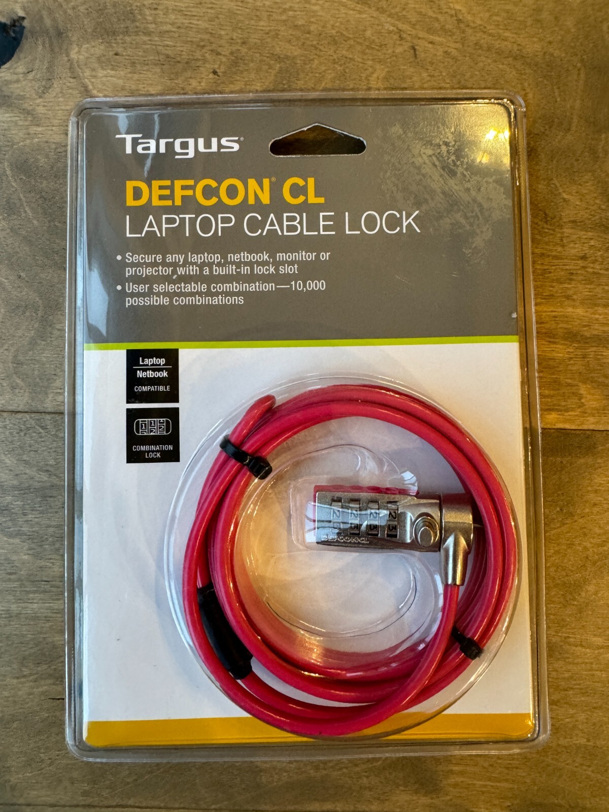 Targus Defcon CL Laptop Computer Cable Lock PA410UPNK (Pink) BRAND NEW