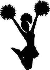 5" Cheerleader Decal Sticker Car Decor Cheer High School Spirit Girls Sports