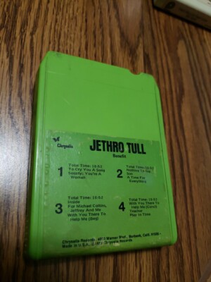 1973 JETHRO TULL Benefit 8 Track Tape Chrysalis CHR M8C 1043 Green Case Untested