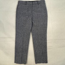 Talbots Hampshire Wool Blend Straight Leg Dress Pants Herringbone Womens 12 Gray