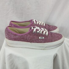 Vans off the Wall Womens 8 Mens 6.5 Pink Glitter Low Lace Up Skate Shoes