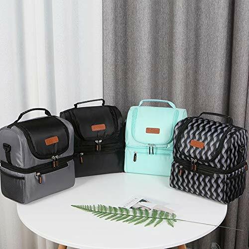 Insulated lunch bag: Waterproof Large Capacity Double Deck Tote