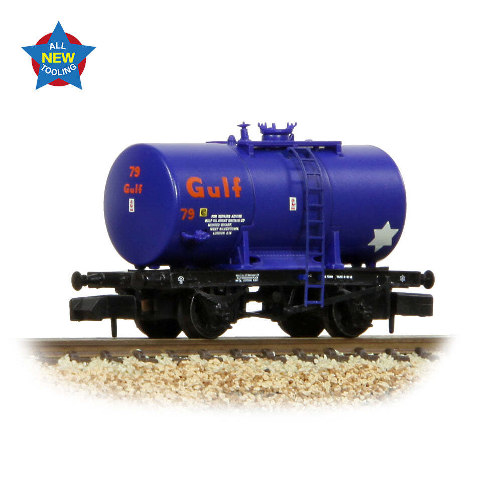 Graham Farish 378-001 N Gauge 14T Anchor-Mounted Tank Wagon 'Gulf' Blue
