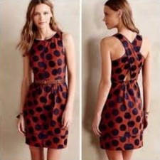 Anthropologie Maeve Rokin circle sleeveless criss cross sheath dress 12
