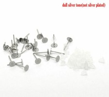 200 pieces 304 Stainless Steel Earring Posts/Bases/Studs/Settings - 12mm x 5mm