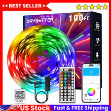 100Ft LED Strip Lights, Smart Light with App Remote Control, RGB LED Lights NEW 