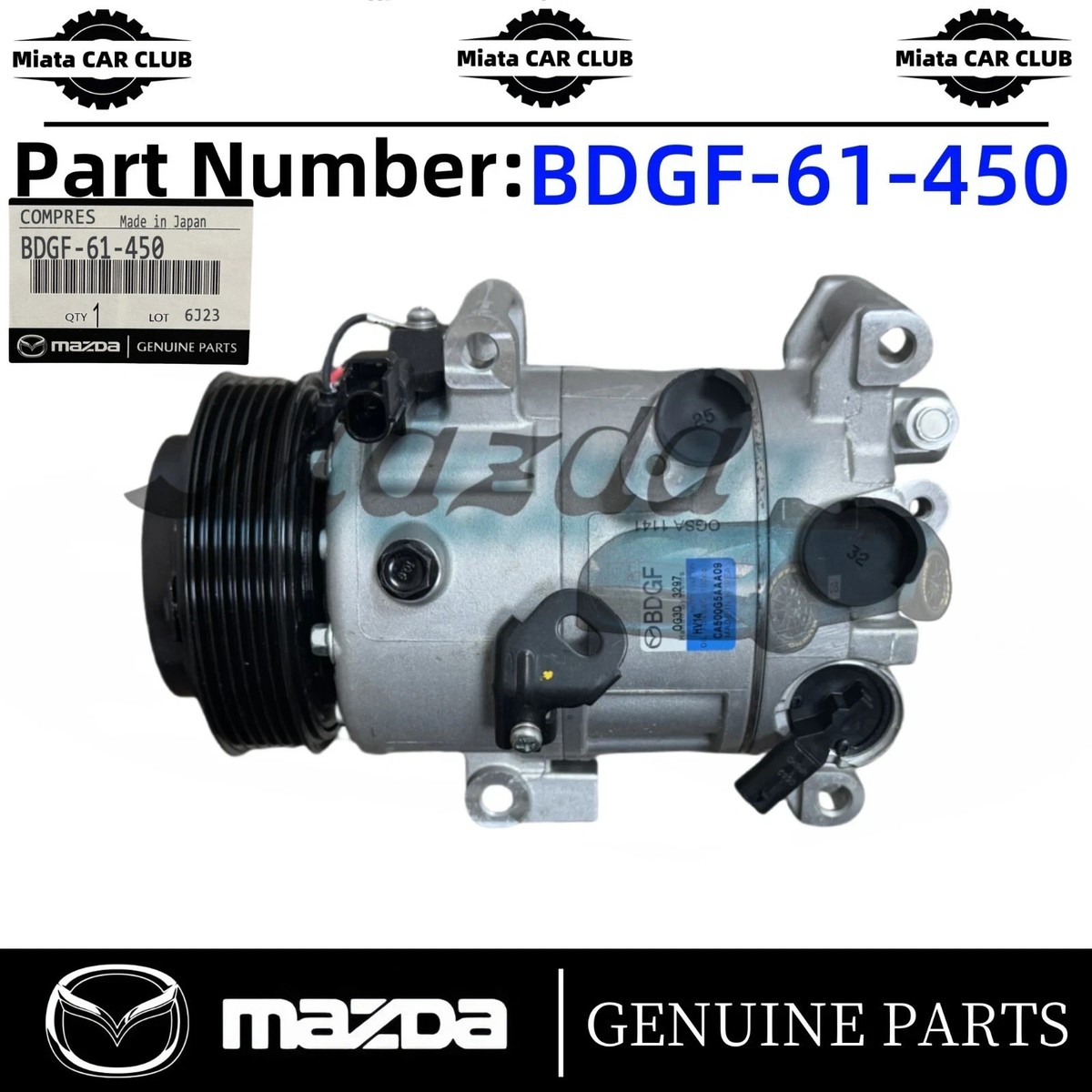 2019-2024 Genuine Mazda 3 CX-30 CX-50 A/C Compressor BDGF-61-450