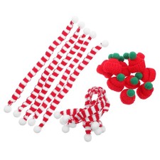 20 Pcs Mini Knitted Christmas Hats And Scarves For Craft Projects