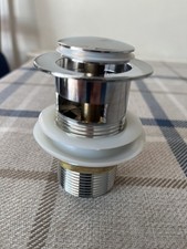 Pop Up Basin Waste Slotted Bathroom Chrome Sink Push Button Click Clack Plug Kit