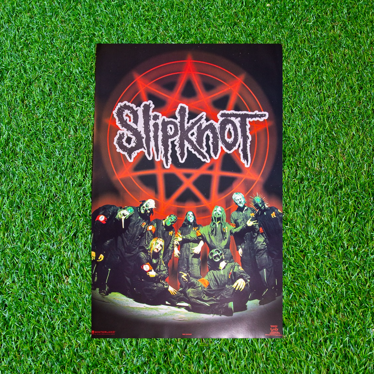 Slipknot Pentagram Group Photo Poster Vintage 2001 #7607