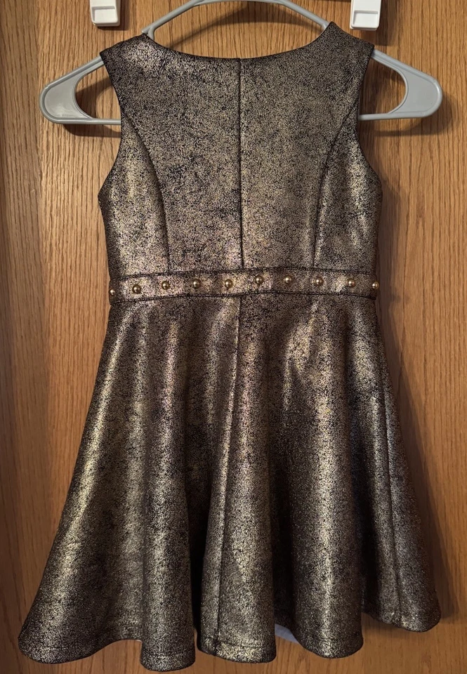 Vestido Disfraz Princesa Jazmín Calce y Acampanado Parques Disney Niña 5/6 Dorado Metálico Foto 3 de 3