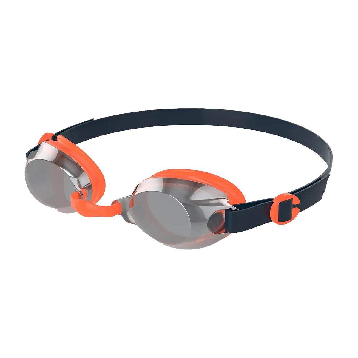 Speedo Jet Junior Mirrored Goggles - Navy / Orange / Chrome Goggles