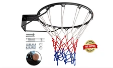 Aro De Baloncesto De Acero Resistente Diseñado Para Jugar Al Aire Libre Negro