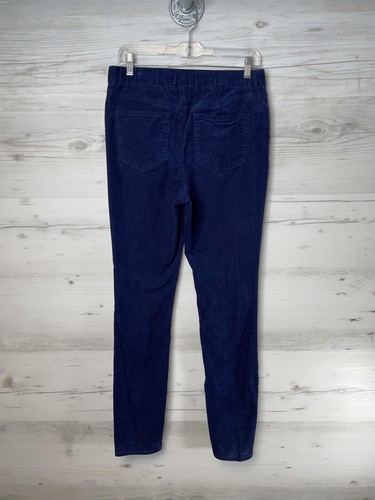 Pantalone Lands End donna 8 blu navy vita alta pull-on skinny velluto a coste elasticizzato - Foto 6 di 13