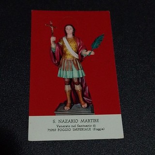 santino holycard S. Nazario M. venerato in Poggio Imperiale FG