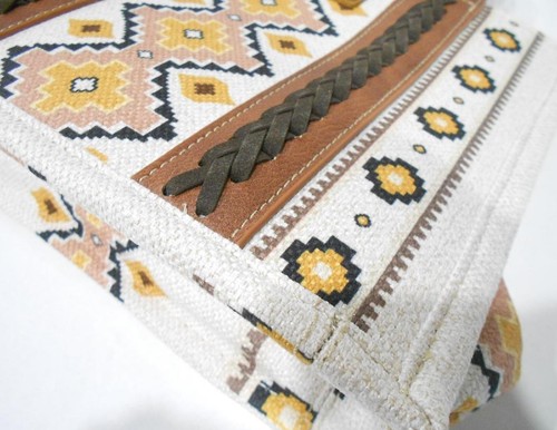 ❤️ WRANGLER Southwestern Print Canvas Bag / Earthtone Aztec Crossbody Tote Handtasche - Bild 7 von 13