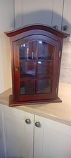 Vintage Curio Display Cabinet, Glass Door & Sides, 2 Shelf, Free Standing