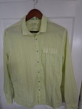 Calvin Klein Body Fit Men's Dress Shirt M Yellow Green Stripe Long Sleeve. 20