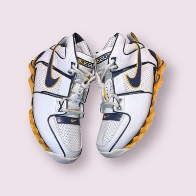 2005 Rare Nike Shox Bomber Jermaine O Neal Pe Navy Yellow White Men's Sz 10