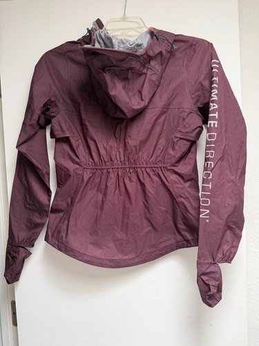 Ultimate Direction Womens Ultra Jacket V2 Purple Rain Running Hooded Shell -XS