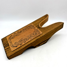 Boot Jack Solid Wood Leather Tooled Western Cowboy Boot Puller