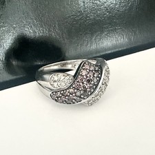 Sterling Silver 925 CZ Cubic Zirconia Cocktail Designer Band Ring Sz 9