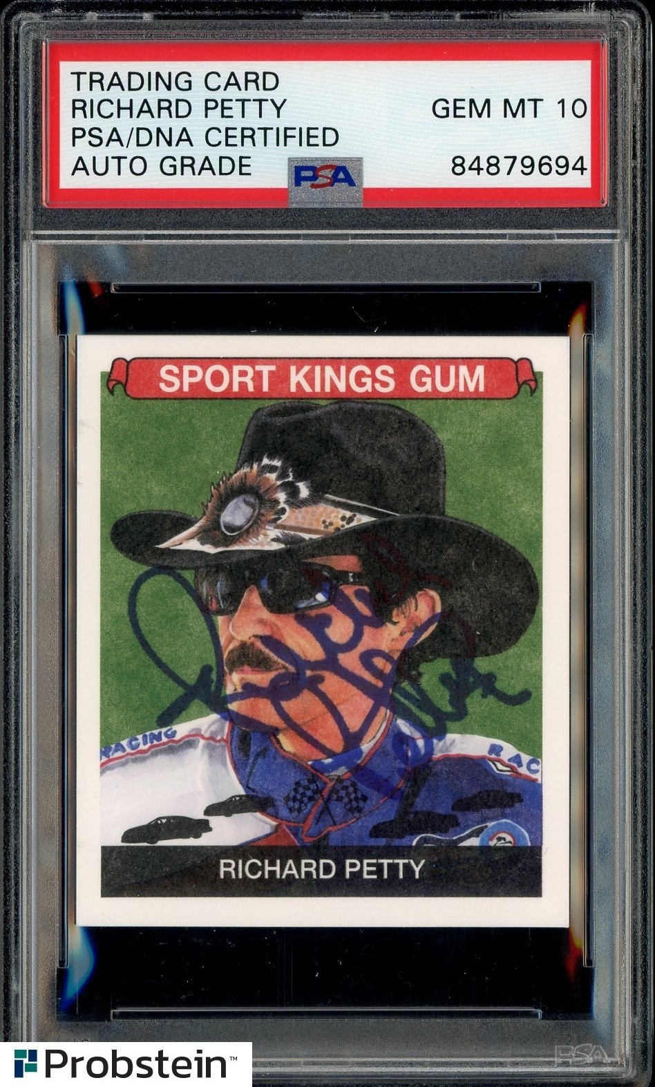 Richard Petty NASCAR HOF Signed Autograph 2022 SportKings Card 116 PSA 10 AUTO view 1