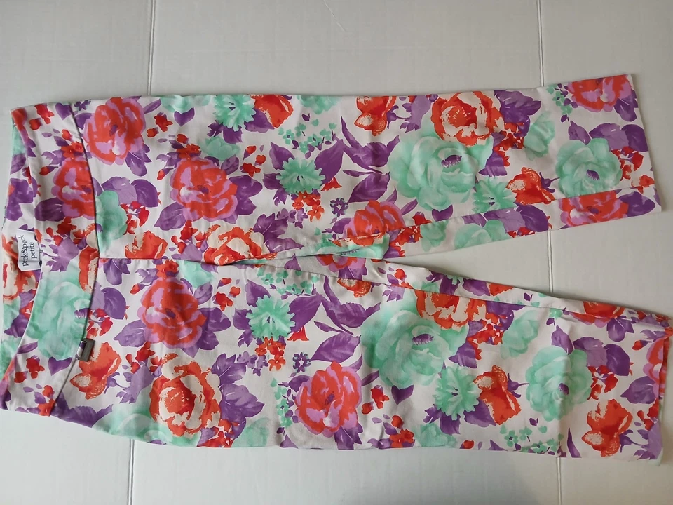 Peack&Peck Mujer Capri Talla 4P Floral Elastizado Rayón Nylon Pull-On Foto 4 de 4