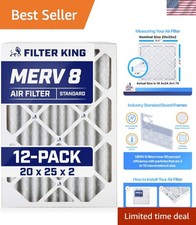 20x25x2 Air Filter  12-PACK  MERV 8 HVAC Pleated A/C Furnace Filters   A...