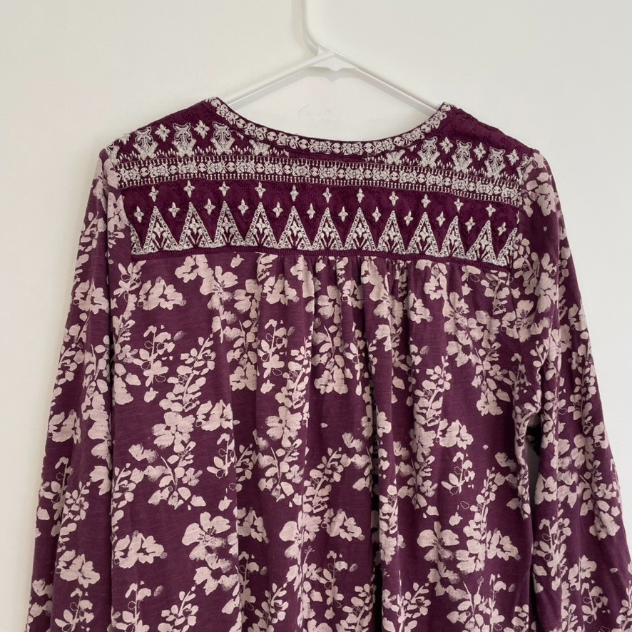 LUCKY BRAND Plus Size Split Neck Embroidered Peas… - image 18