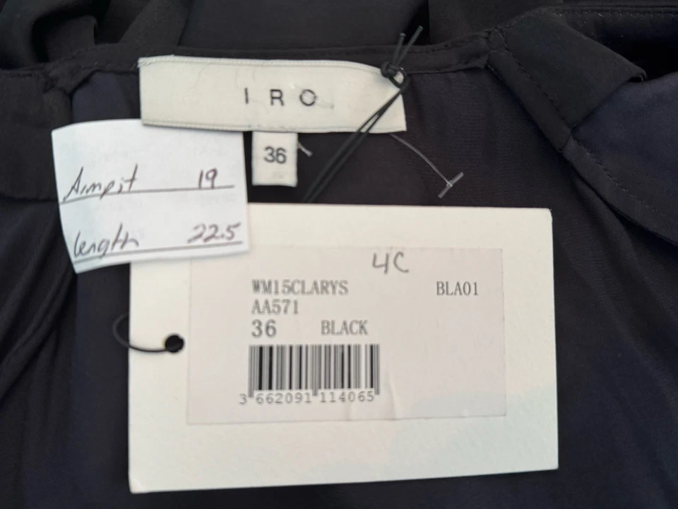 Blusa de hierro para mujer Iro cremallera completa talla 36 pequeña manga recortada vanguardista silenciosa de lujo Foto 2 de 4