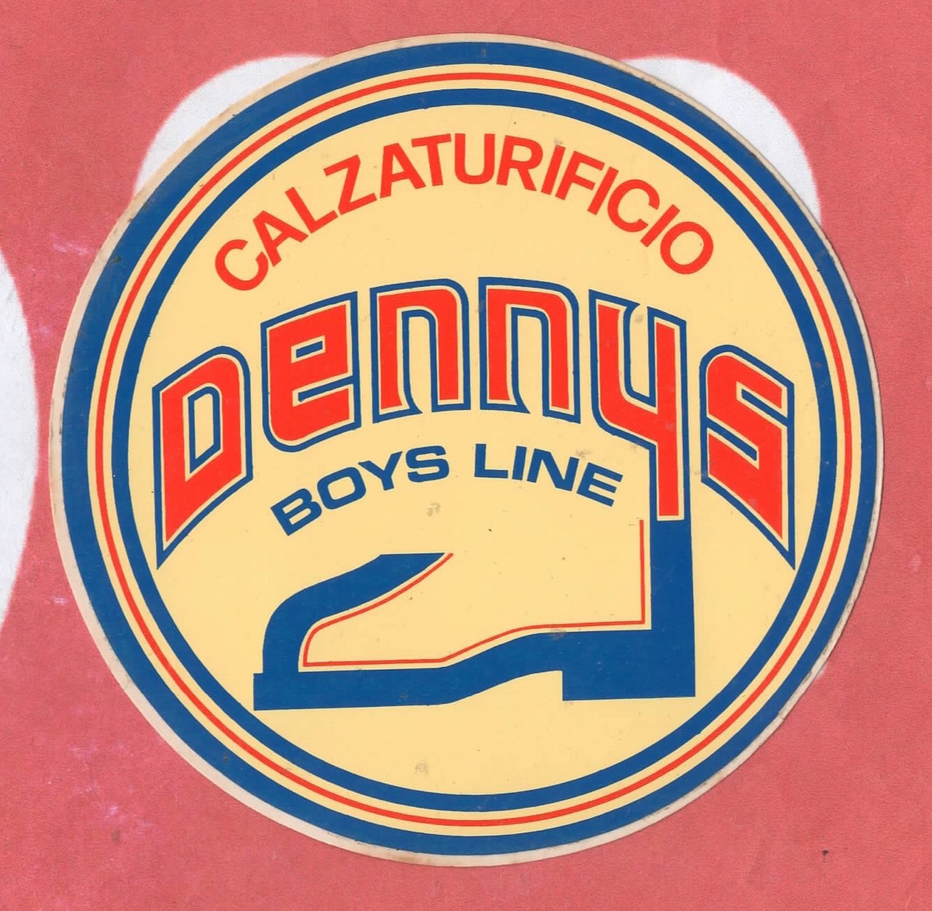 Adesivo Vintage Sticker Aufkleber Autocollant DENNYS CALZATURIFICIO BOYS LINE