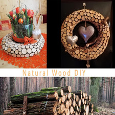 Small Wood Slices Unfinished Natural Wood Pieces 1.5-2.5Cm 100Pcs DIY Log R...