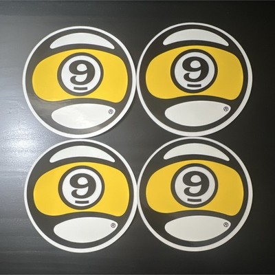 Sector 9 9 Ball Logo Skateboard Sticker Decals Set of 4 Yellow/Black/White