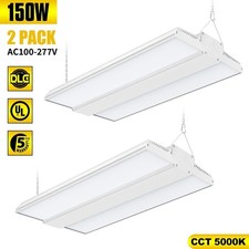 2X150W LED Linear High Bay Shop Light Dimmable 22500LM Commercial Warehouse Lamp