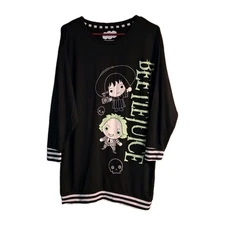 Warner Bros. Beetlejuice Women's SIZE M 8-10 Sleepshirt Color Black